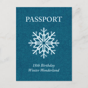 Winterwunderland Pass 18. Geburtstag Postkarte