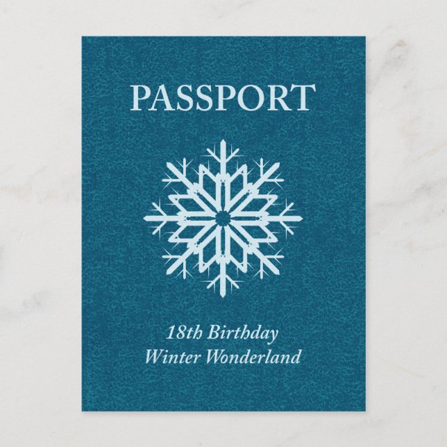 Winterwunderland Pass 18. Geburtstag Postkarte (Vorderseite)