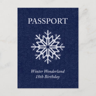 Winterwunderland Pass 18. Geburtstag Postkarte