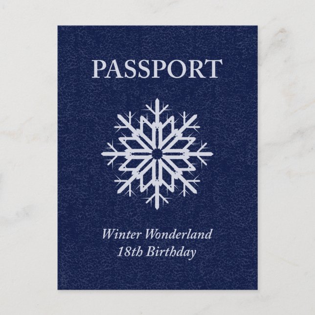 Winterwunderland Pass 18. Geburtstag Postkarte (Vorderseite)