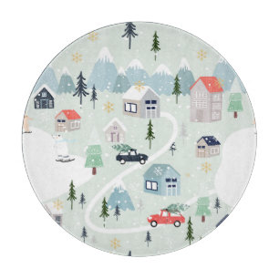 Winterwunderland: Polar Bären Weihnachten Schneidebrett