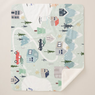 Winterwunderland: Polar Bären Weihnachten Sherpadecke