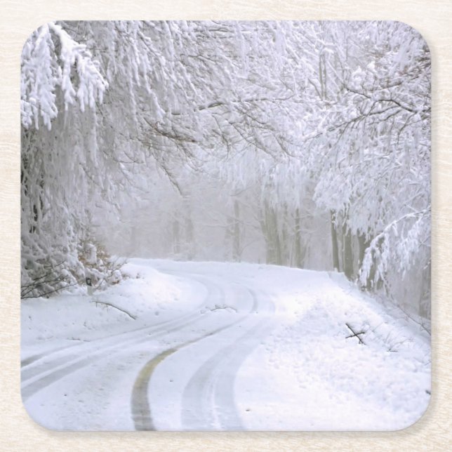 Winterwunderland Rechteckiger Pappuntersetzer (Vorderseite)