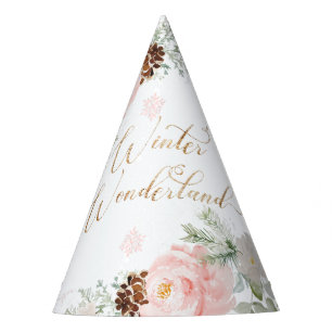 Winterwunderland Rosa Mädchen Geburtstag Partyhütchen