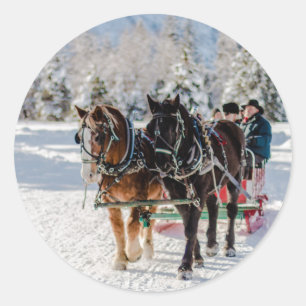 Winterwunderland Runder Aufkleber