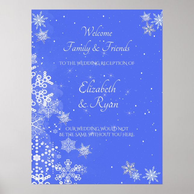 Winterwunderland, Schneeflocken, Begrüßung Poster (Vorne)