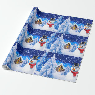 Winterwunderland Schneemann Weihnachtsverpackung Geschenkpapier