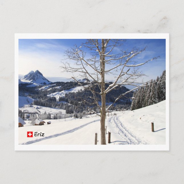 Winterwunderland - Schweiz Postkarte (Vorderseite)