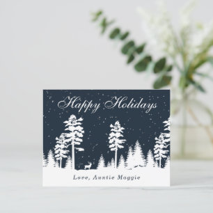 Winterwunderland Silhouette Weihnachten Postkarte
