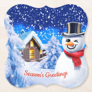 Winterwunderland Snowman Weihnachten Untersetzer