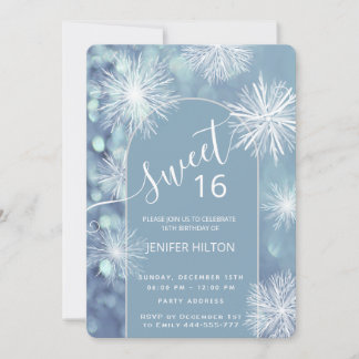 Winterwunderland Wasserfarbenschneeflocke süß 16 Einladung