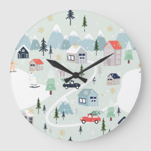 Winterwunderland: Weihnachten mit Eisbären Große Wanduhr