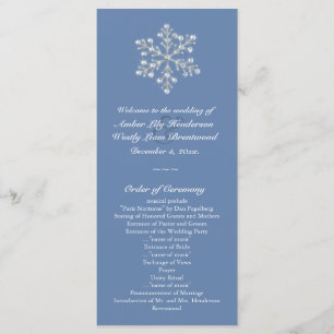 Wintery Crystal Snowflake Wedding Programm