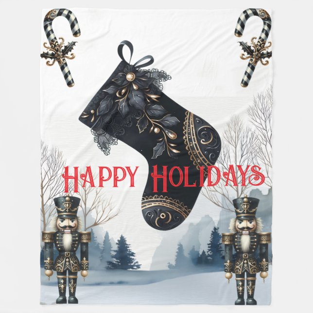 Wintery Gothic Holiday Fleece Blanket (Vorderseite)
