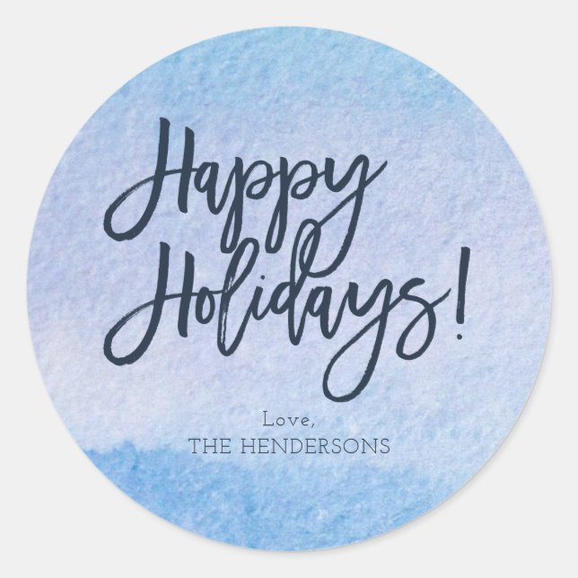 Wintery Happy Holidays Stickers (Vorderseite)