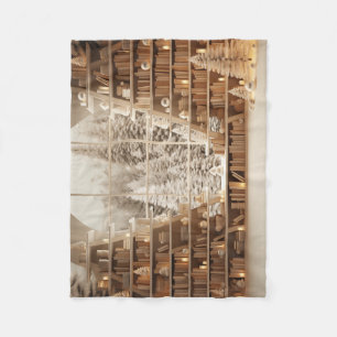 Wintery Library Fleecedecke