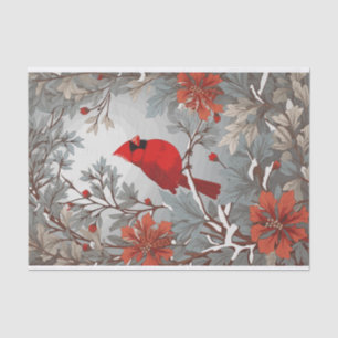 Wintery Red Kardinal Bird Seidenpapier
