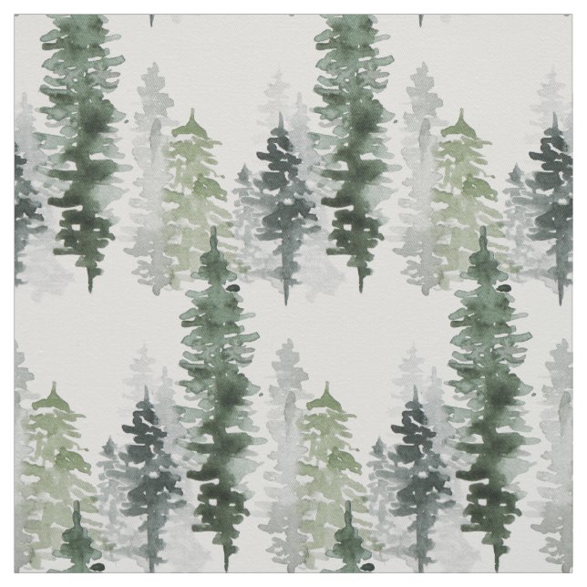 Wintery Wald von Bäumen Stoff (Muster)