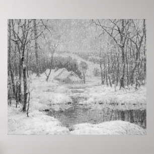 Winterzauber in B/W Poster