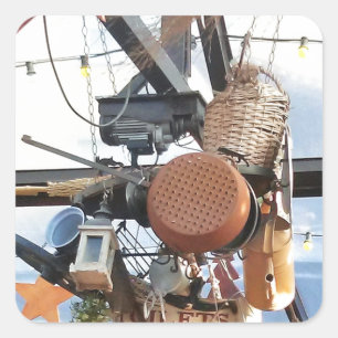 Winterzeit Quadratischer Aufkleber