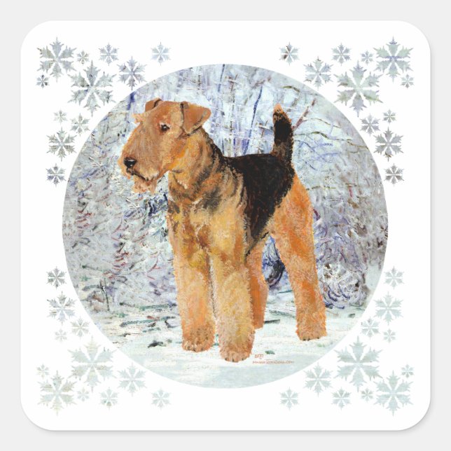 Winterzeit Quadratischer Aufkleber (Vorderseite)