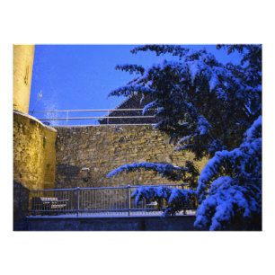 Winterzeit , Schnee auf den Bäumen Fotodruck