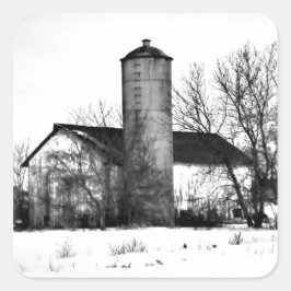 Winterzufluchtsstand Quadratischer Aufkleber