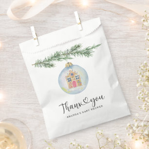 Winterzweig - Danksagung zur Babyparty Geschenktütchen