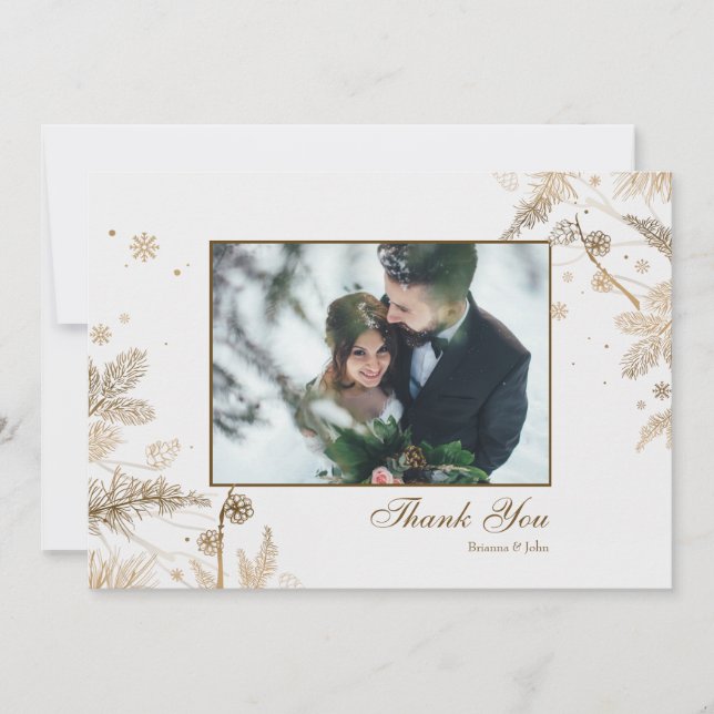 Winterzweige dank Fotokarte Einladung (Vorderseite)