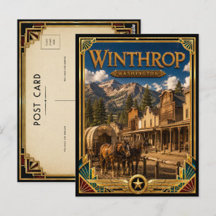 Winthrop Washington Vintage Art Deco Golden Age Postkarte