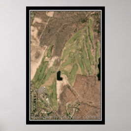 Wintonbury Hills Golf Course CT Satellite Karte Poster