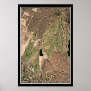 Wintonbury Hills Golf Course CT Satellite Karte Poster