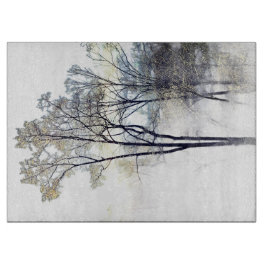 Wintry Forest Glass Cutting Board Schneidebrett