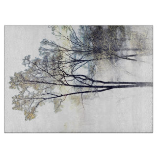 Wintry Forest Glass Cutting Board Schneidebrett
