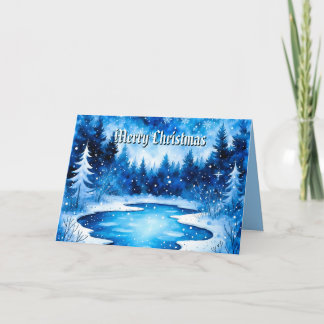 Wintry Frosted Christmas Holiday Card Feiertagskarte