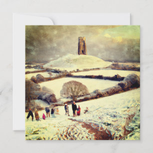 Wintry Glastonbury Tor Karte