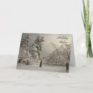 Wintry Snowy Trees - Gruß- und Note Card Feiertagskarte