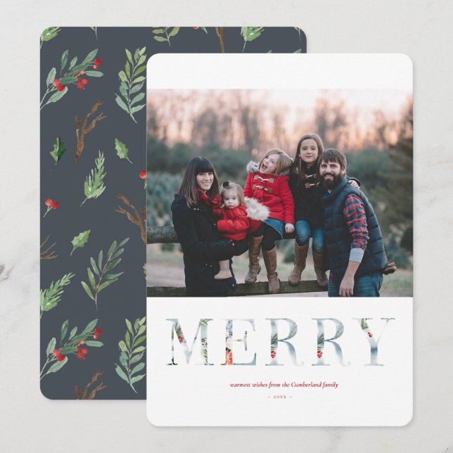 Wintry Wonderland Holiday Flat Card Einladung (Vorne/Hinten)