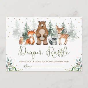 Wintry Woodland Forest Greenerity Diaper Raffle Begleitkarte