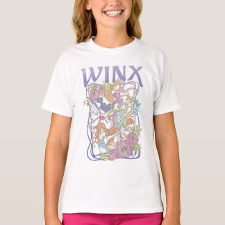 Winx Club Haupt-Kastenhaare Posen gestört floral T-Shirt