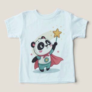 Winzig aber Mächtig – Superheld-Panda hält einen S