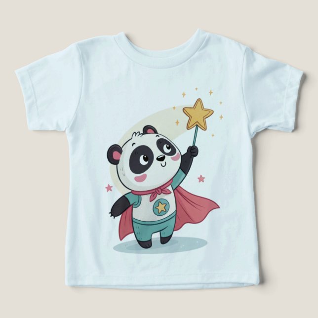 Winzig aber Mächtig – Superheld-Panda hält einen S (Design Vorderseite)