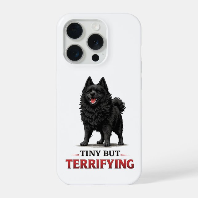 Winzig aber schrecklich Schipperke iPhone Hülle (Rückseite)