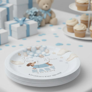 Winzig kleiner Dackel-Ballons Baby-Party Blau Pappteller