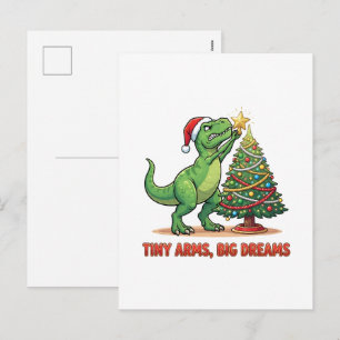 Winzige Arme Große Träume T-Rex Weihnachtsbaum Feiertagspostkarte