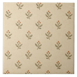 Winzige botanische Salbeizweig-Cottage-Muster Fliese