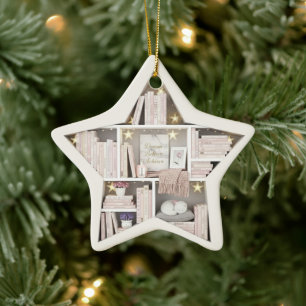 Winzige Bücherregale Rosa Bücherregal Sternförmig Keramik Ornament
