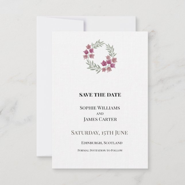 Winzige florale Hochzeit Save The Date (Vorderseite)