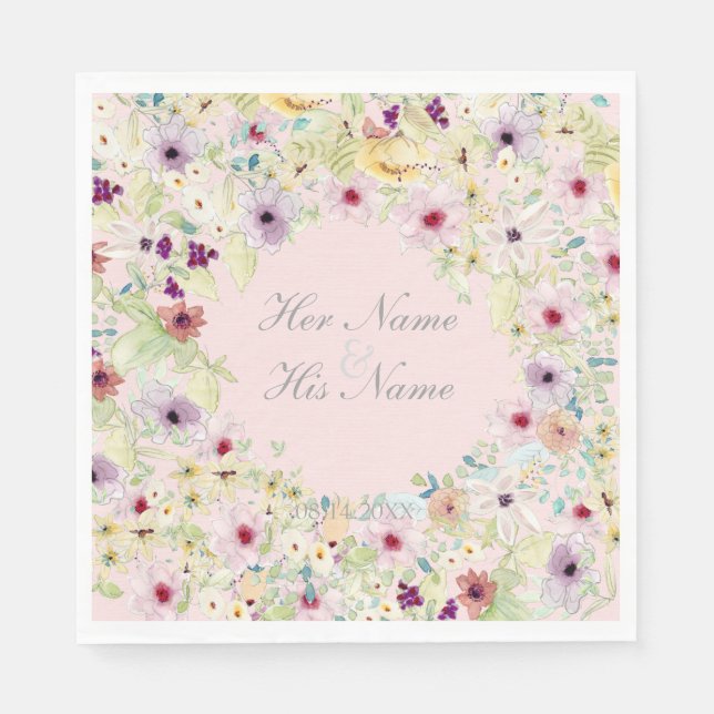 Winzige Frühjahrs-Blume Hochzeit Serviette (Vorderseite)