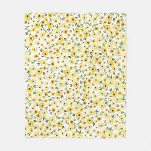 Winzige gelbe Blumen: Wasserfarb-Nahtlos. Fleecedecke